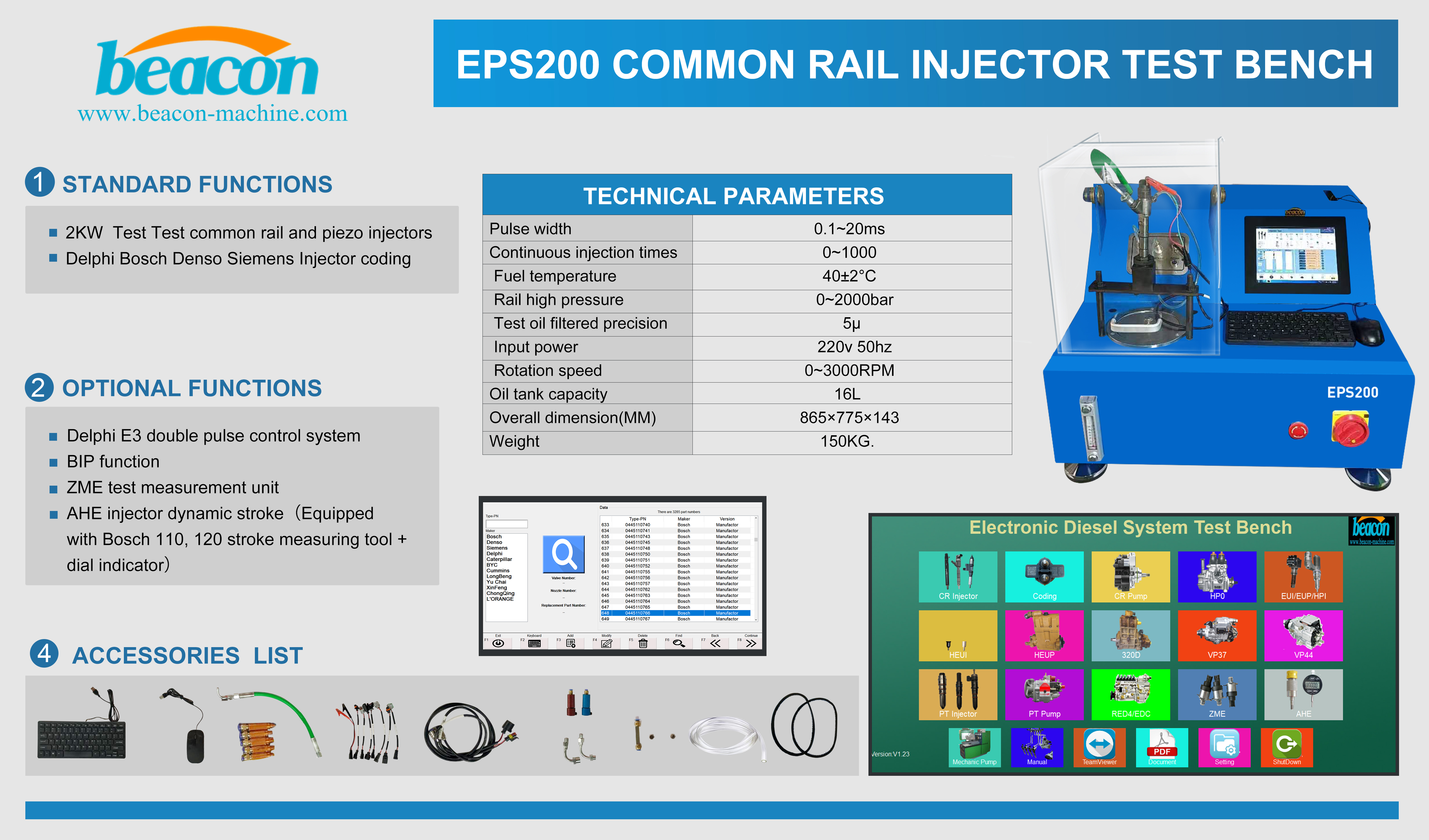 EPS200 испытательный стенд форсунок Common Rail